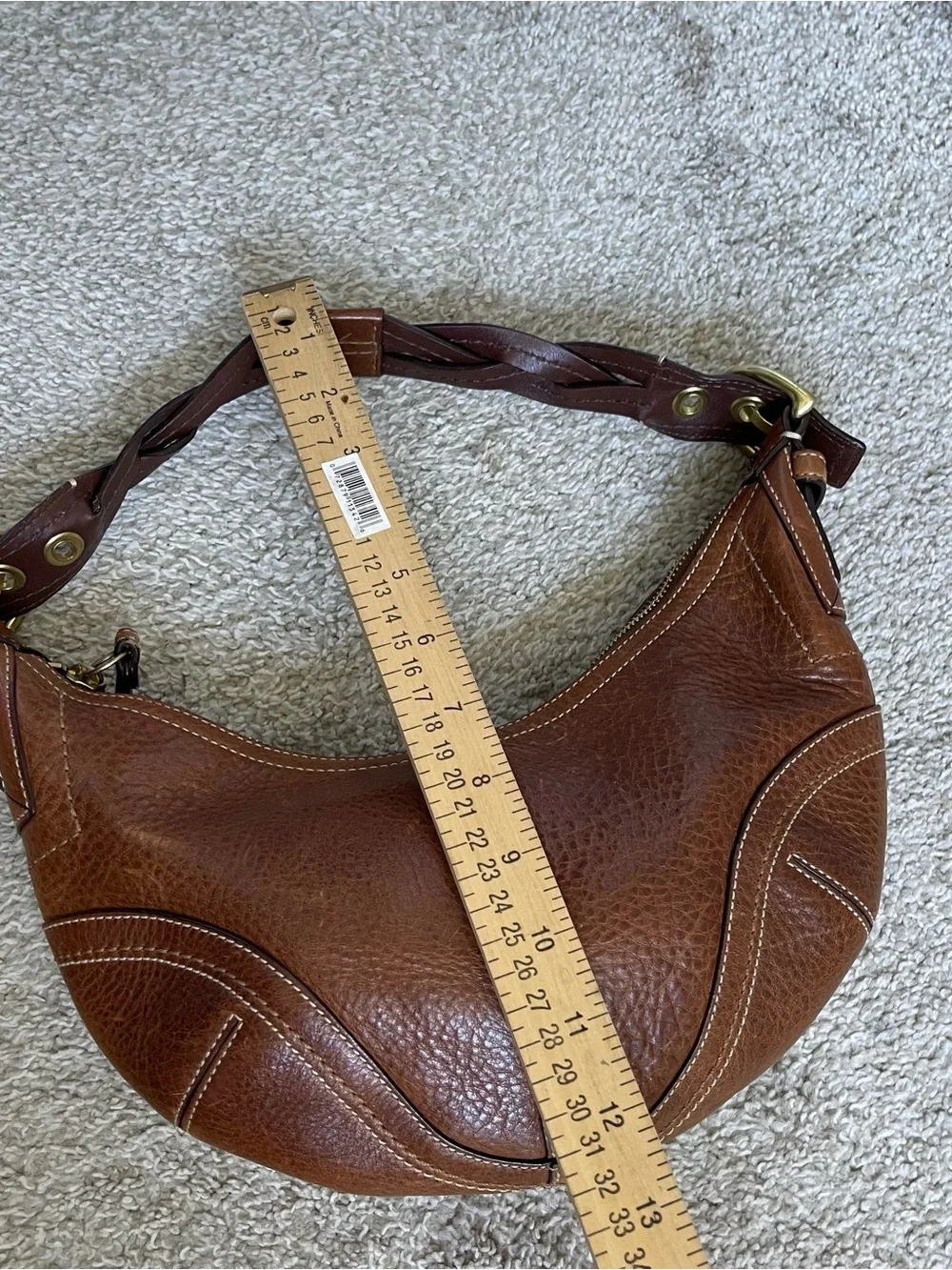 The Coach Y2K Soho Tobacco Whiskey Pebbled Leather B Braided Hobo Bag 10042 VTG